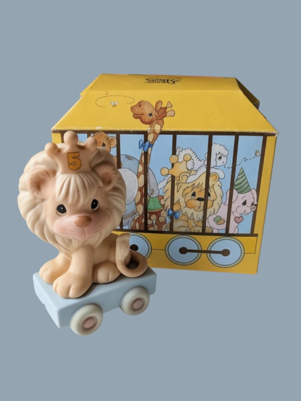 Vintage 1985 Precious Moments 5th Birthday Train Lion